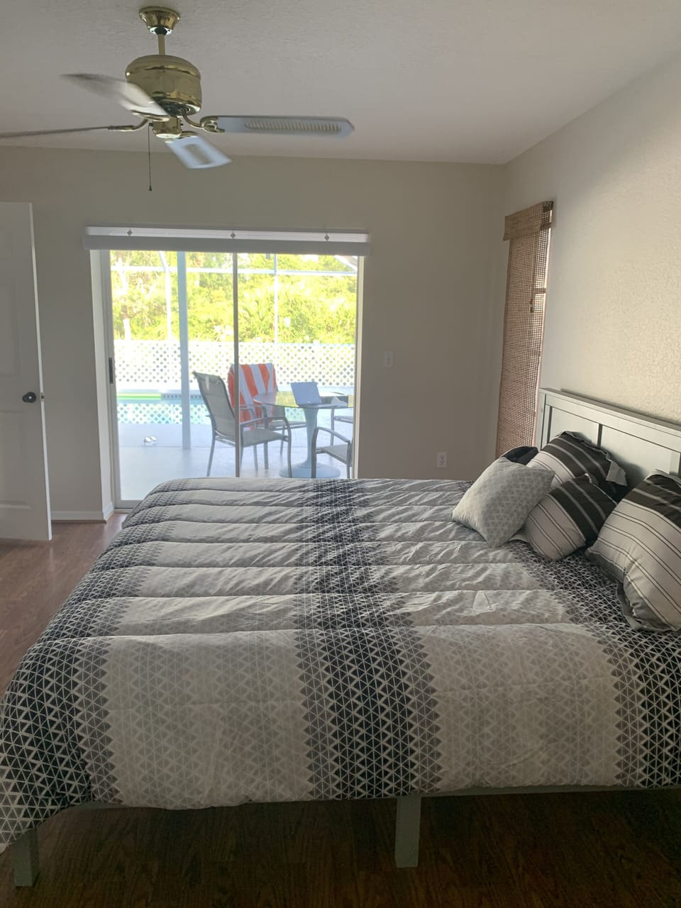Master bed patio door 