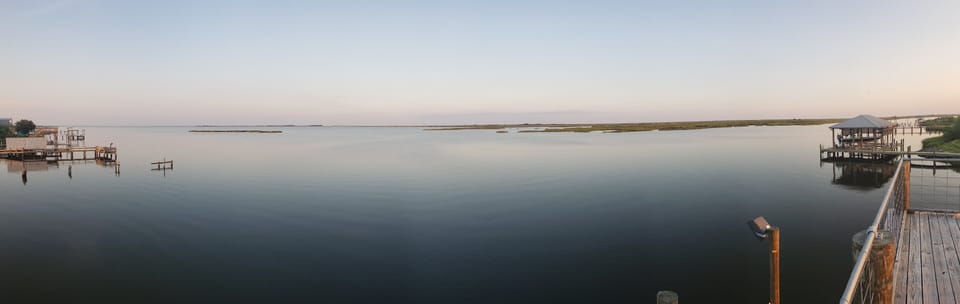 Panorama from second level of dock.