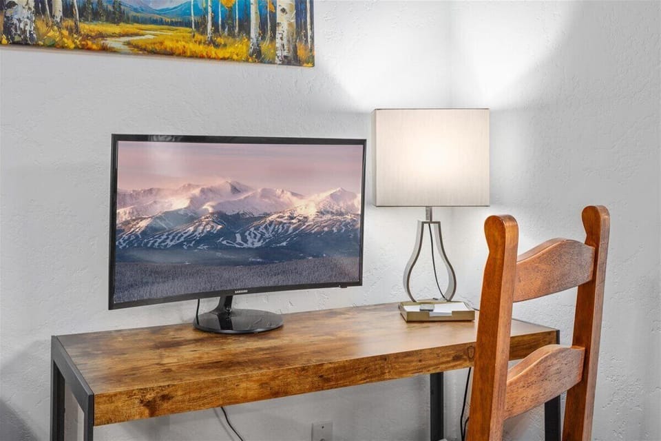 Desk with monitor (gaming allowed no work! :) 