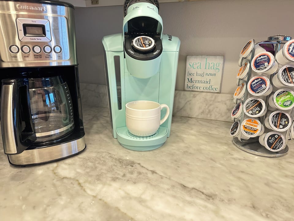 12 cup coffee maker and single cup Keurig. 