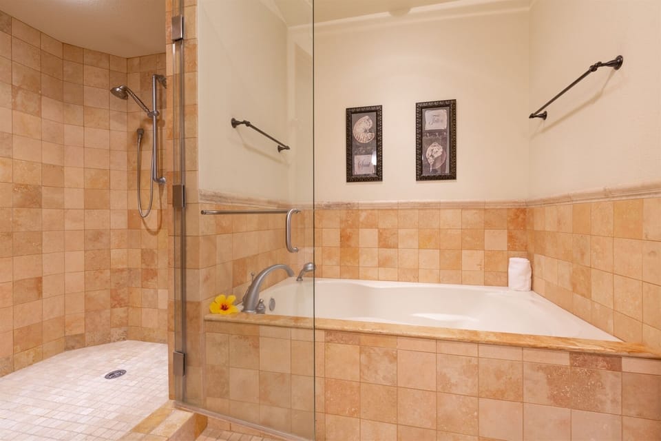 Stylish soaking tub.