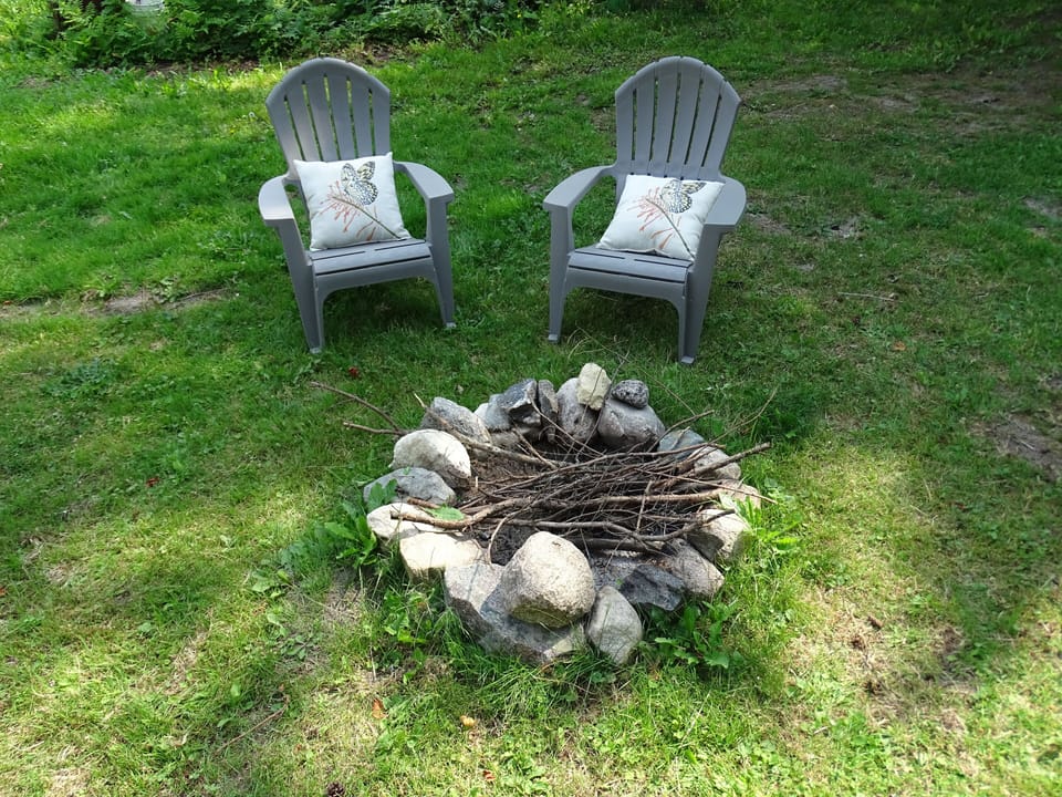 fire pit and large yard