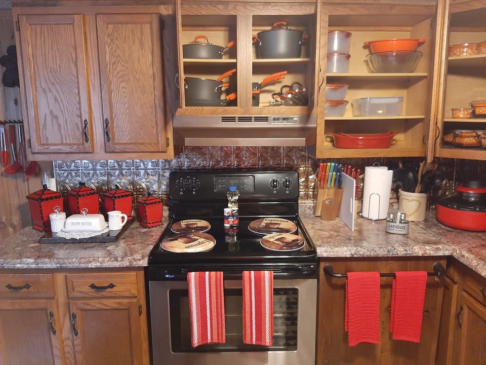 Kitchen is fully equipped with everything you'll need 