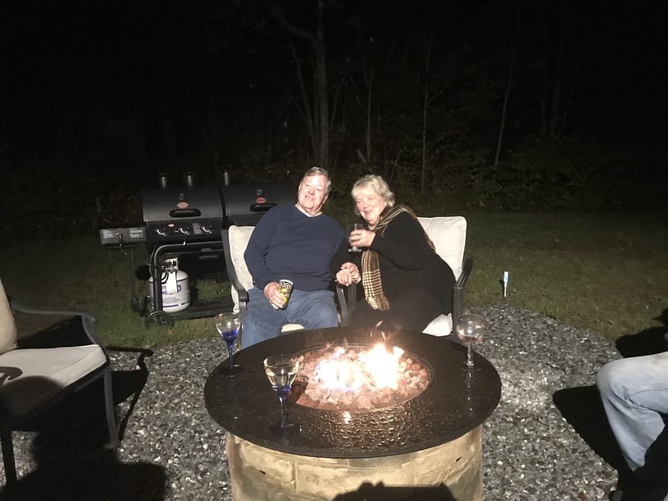 Just a little romance by the night fire! Come and enjoy the Maine atmosphere.