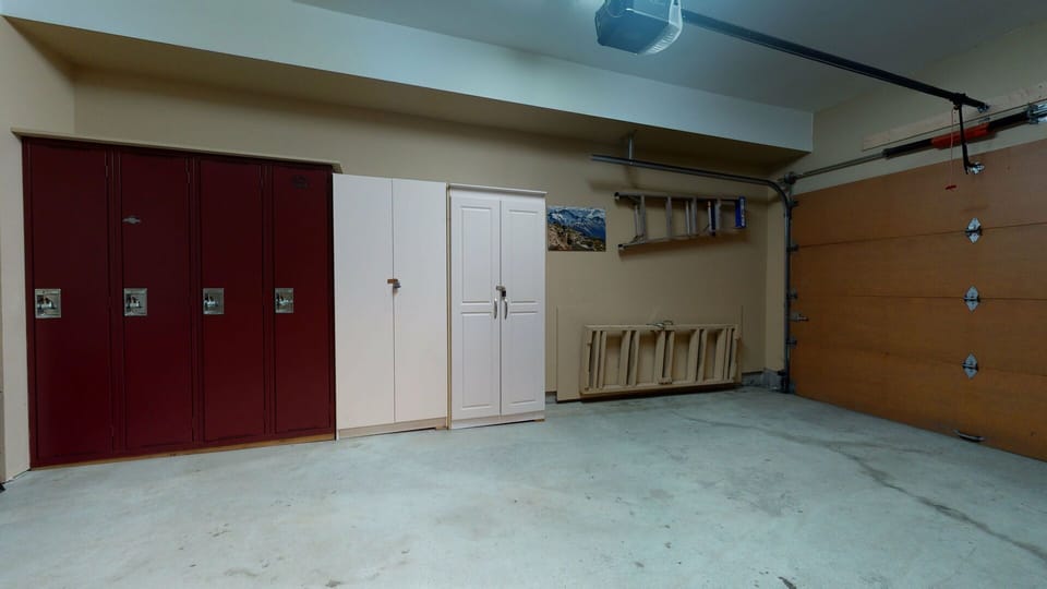 Secure single-car garage with plenty of room for bikes or gear.