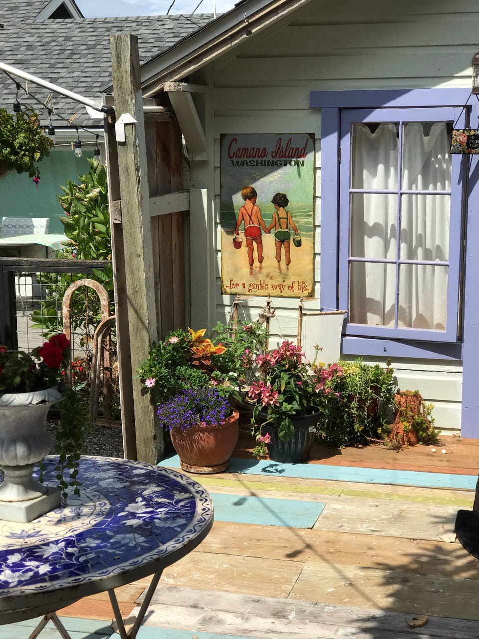 Cottage from your private deck and view to large deck you may also use.