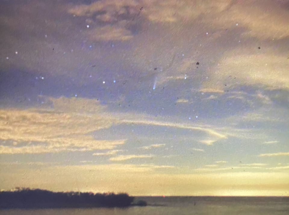Neowise comet after sunset