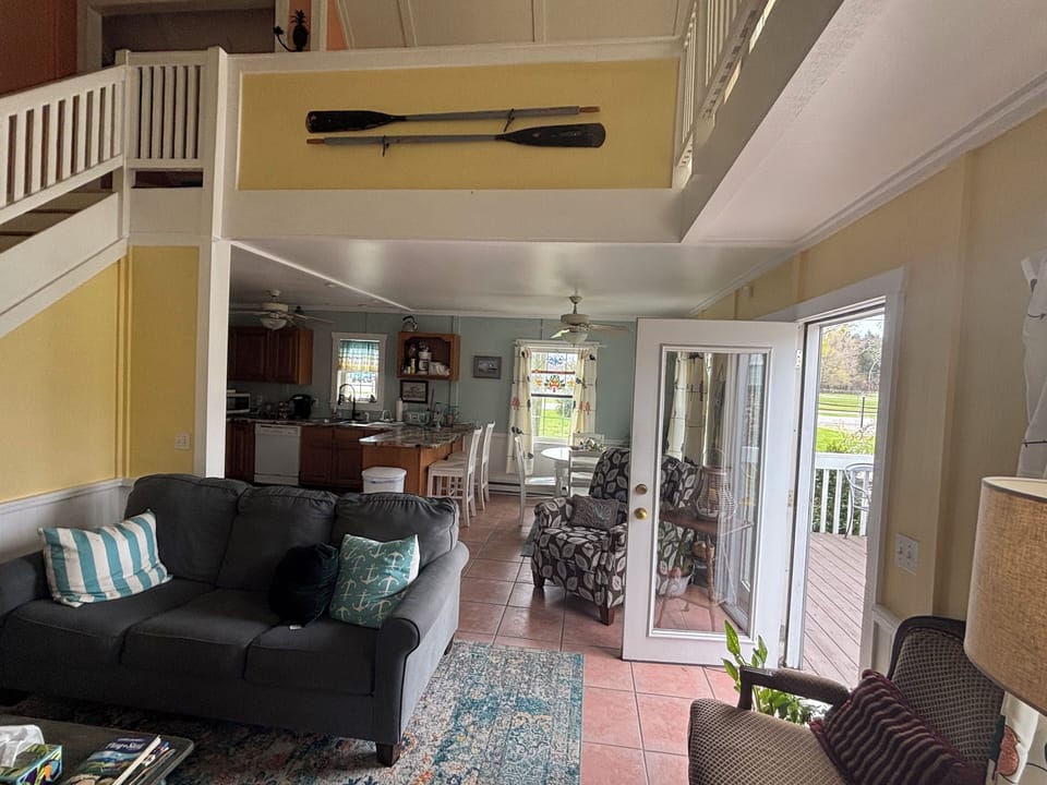 Living room and door to patio deck