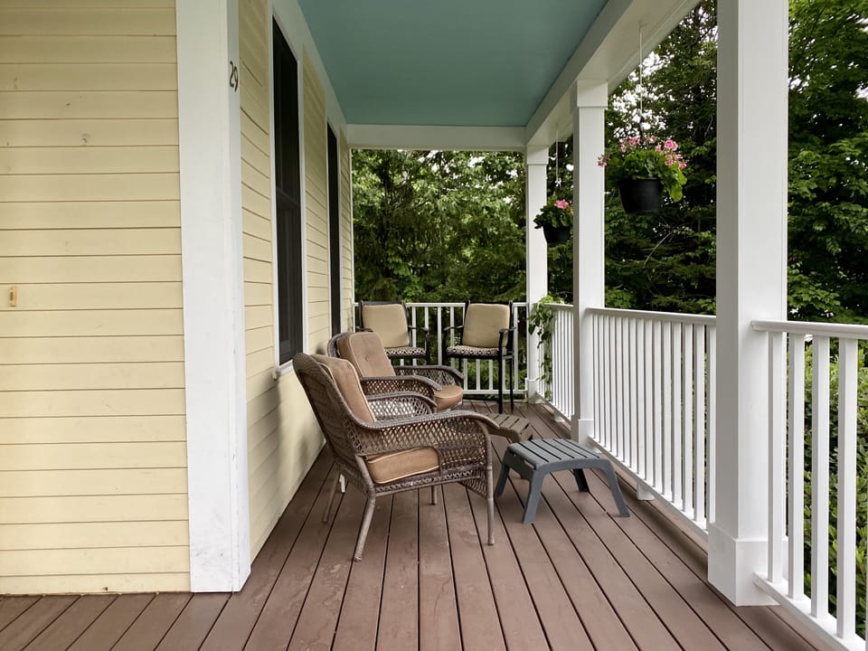Relaxing front porch with reading chairs