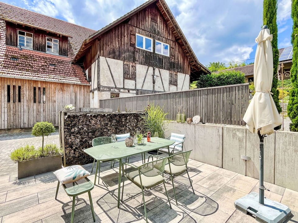 Outdoor Furniture, Garden, Backyard, Landscaping, Shade, Yard, Outdoor Table, Cottage, Patio, Chair