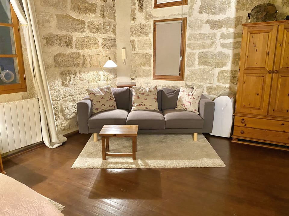 2nd floor with king bed (two twin beds together), sofa, full bathroom