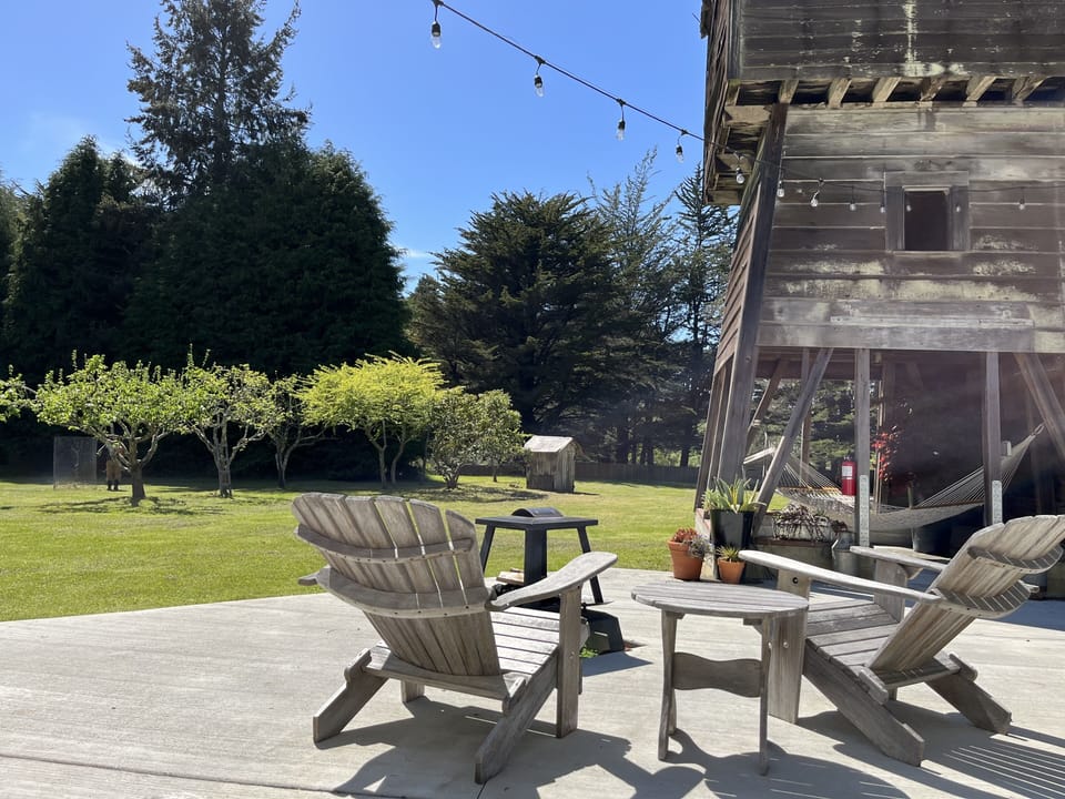 Fire pit on the patio. 