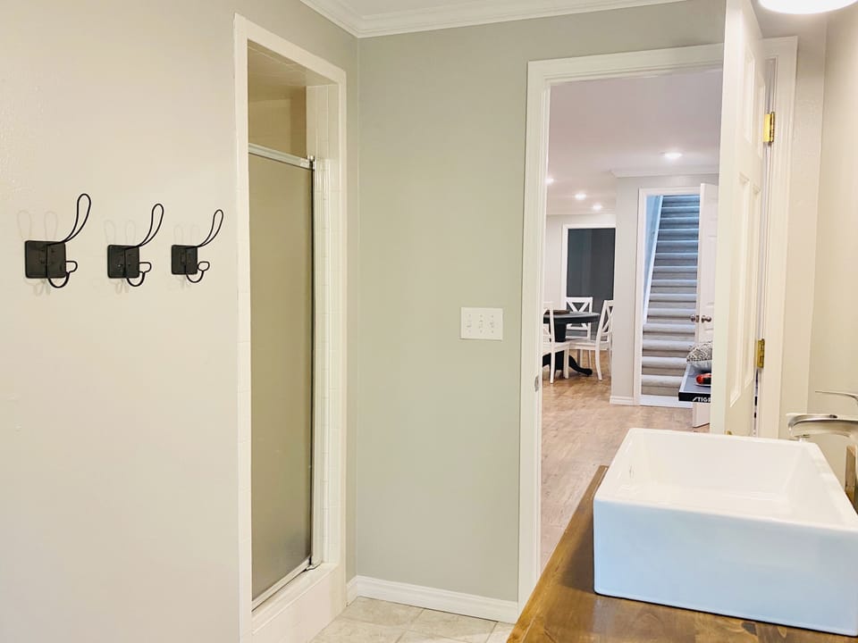 Downstairs Bathroom with shower