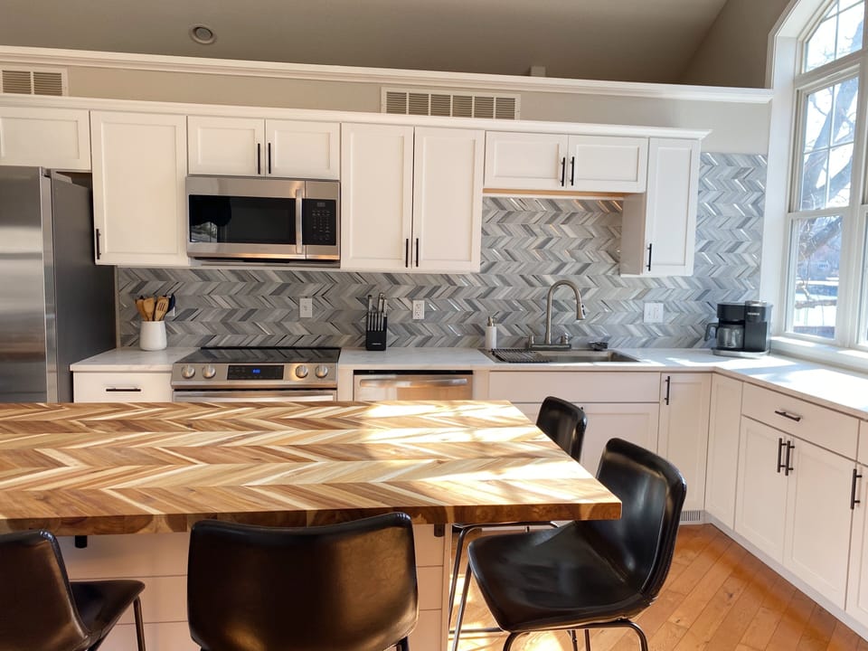 The newly remodeled kitchen has all the conveniences you could want!