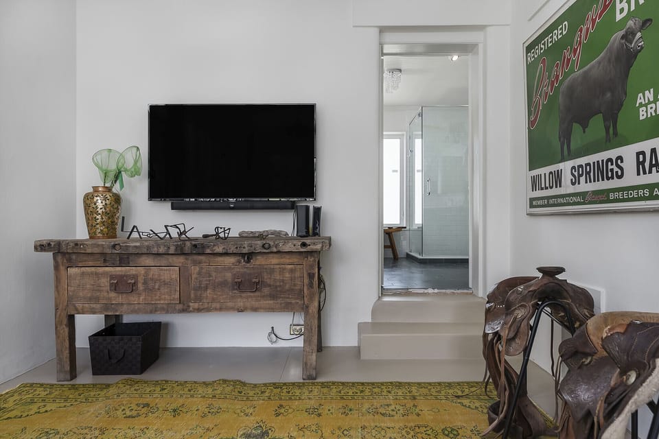 Large TV for listening to music, getting caught up on social media, and movies