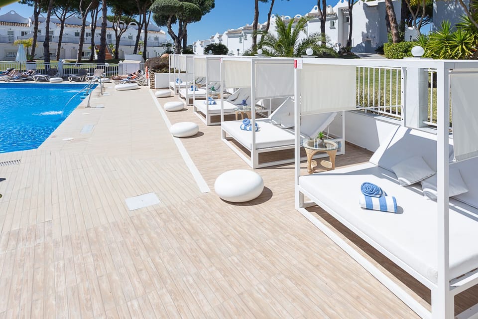Sunbeds area