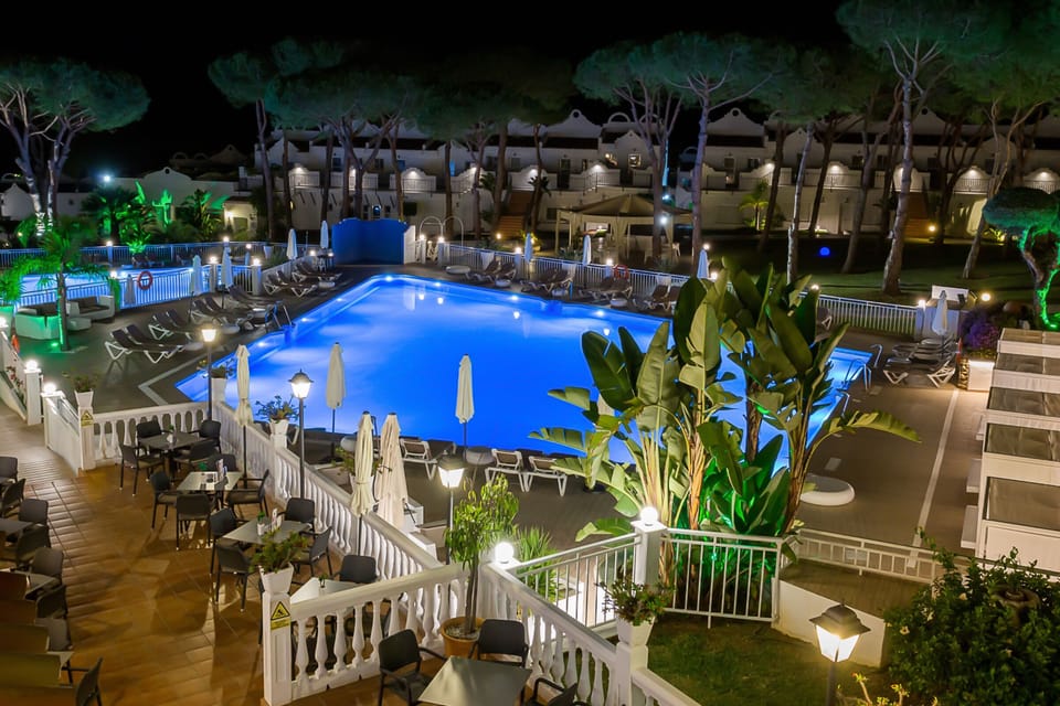 Luxury resort at night