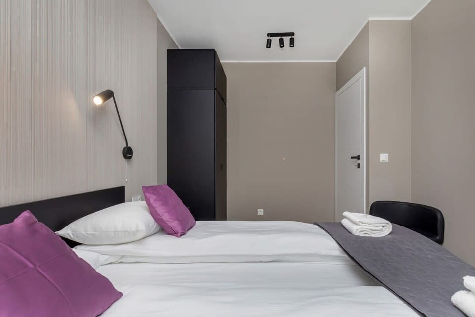 Soft pillows on the bed. 