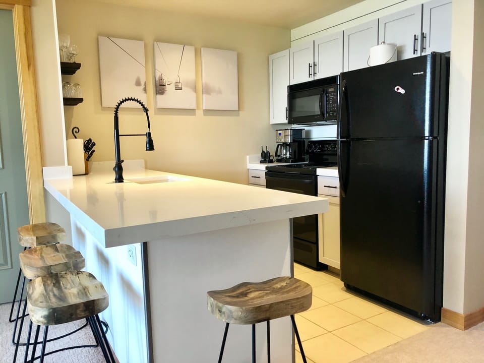 Newly remodeled kitchen with everything you need for an extended stay