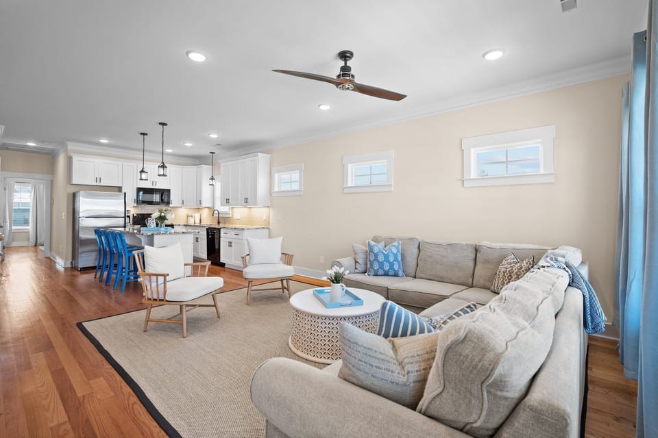Living room and kitchen
