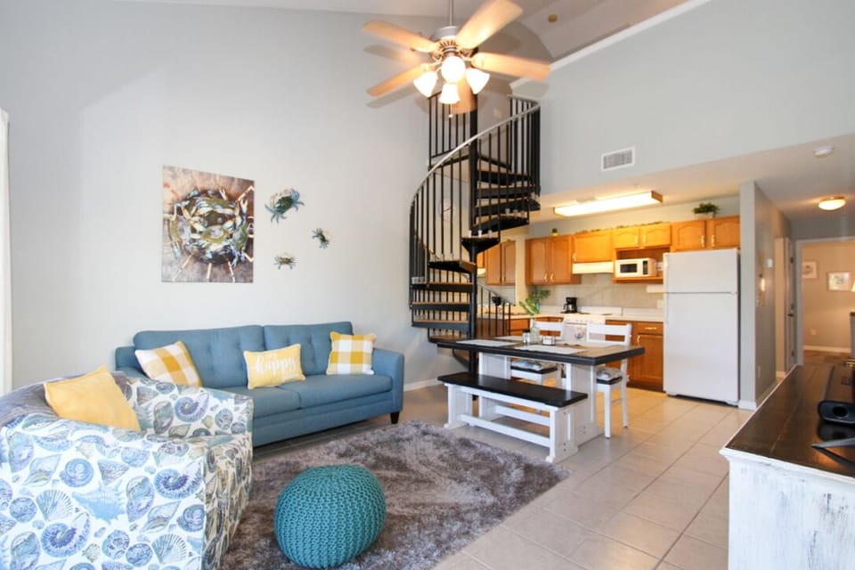Living Room/ Spiral Staircase 
