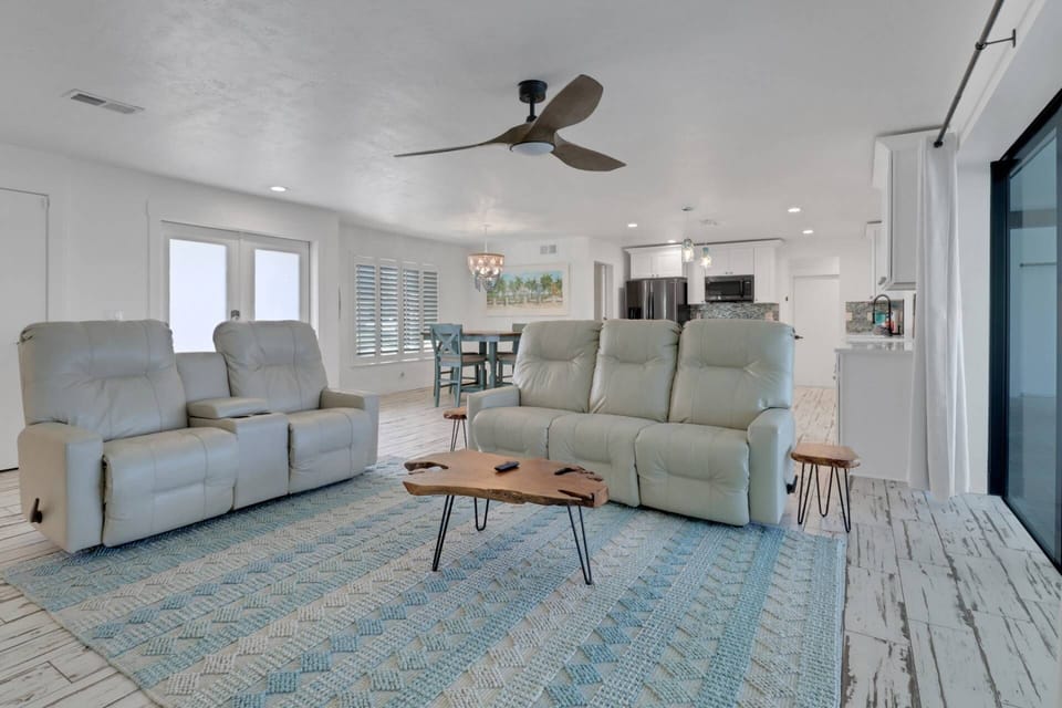The family friendly floor plan allows for great interaction throughout the open concept living, dining and kitchen space.
