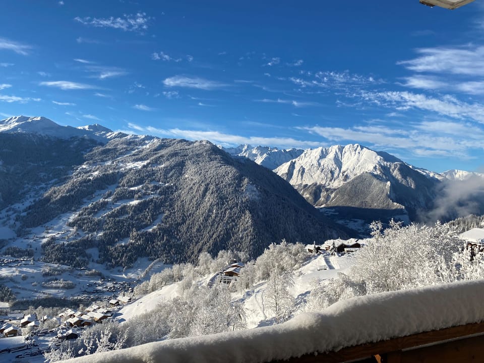 Winter view from lower balcony