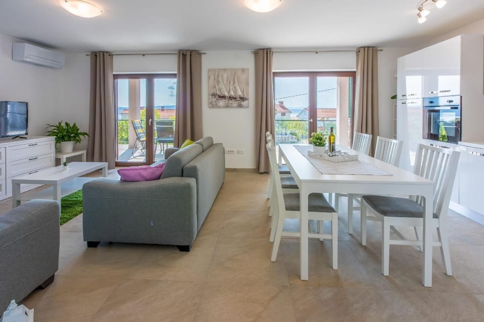 Living area. kitchen + dining + living area