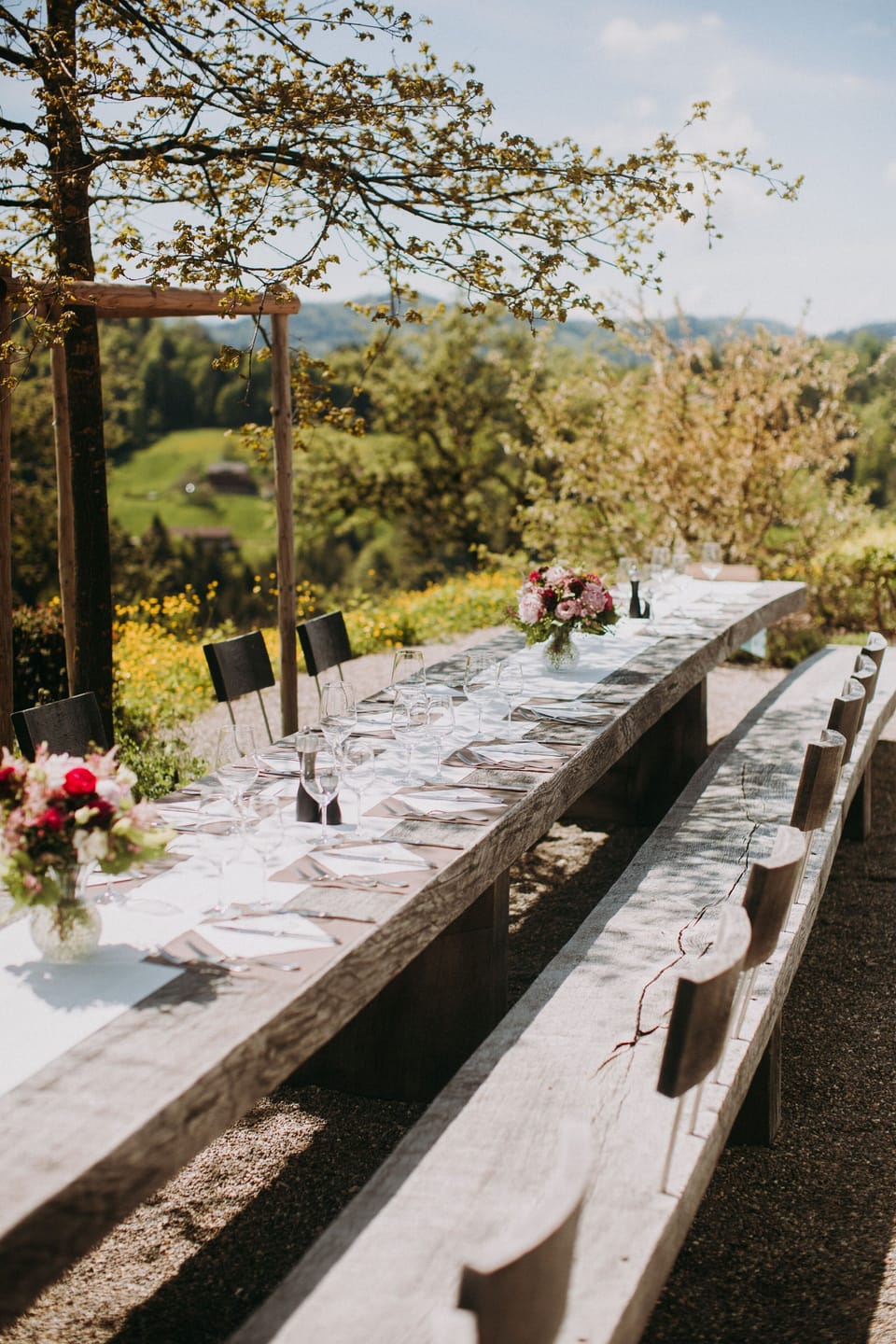 Outdoor banquet area