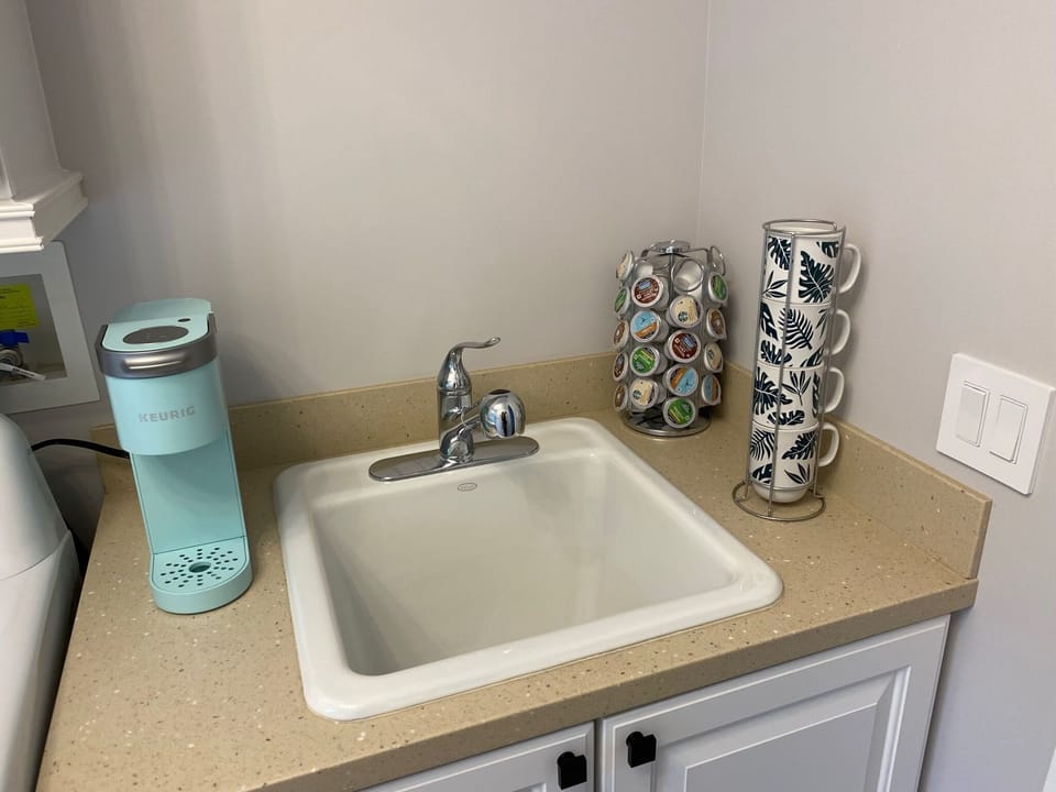 Keurig station in 2nd floor laundry room