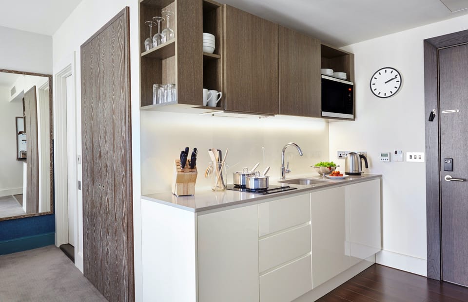 Tuck into a great snack you’ve prepared in your kitchenette.