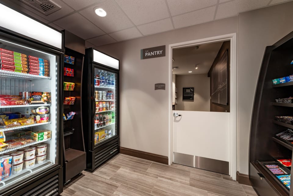 Pick up some snacks at the on-site convenience store.