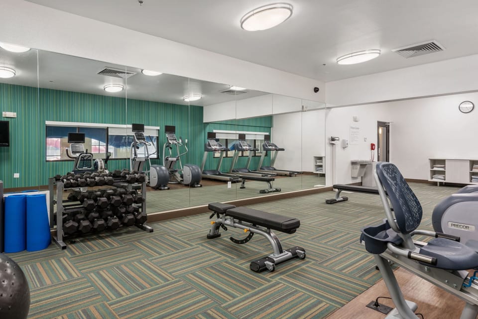 Keep up your fitness routine at the gym.