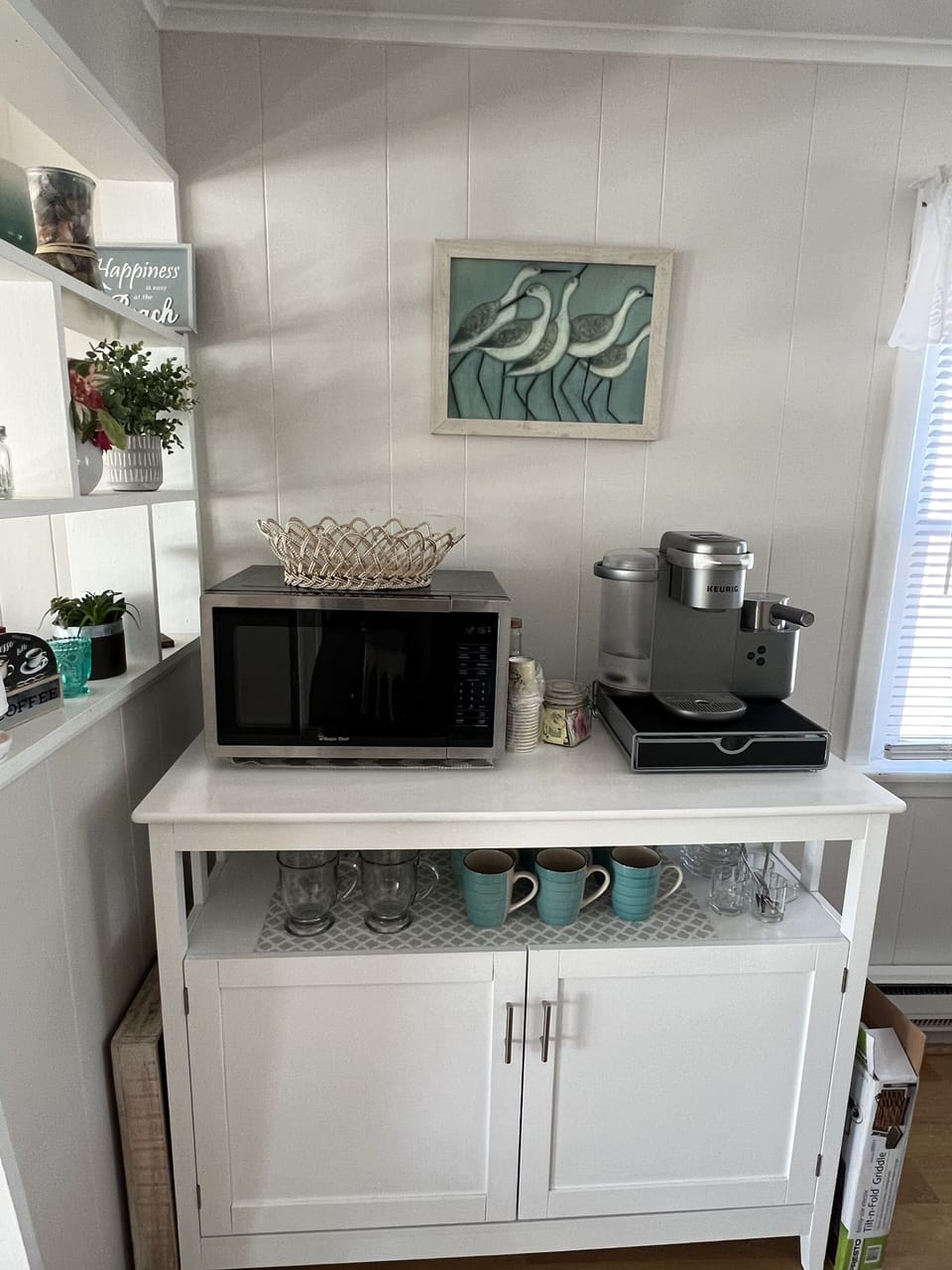 Microwave and Keurig with Cappuccino option