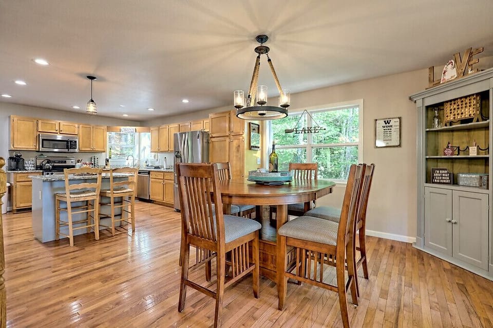 kitchen with seating for 8