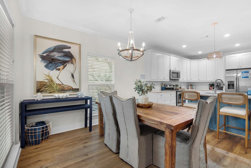 Dining table with seating for six