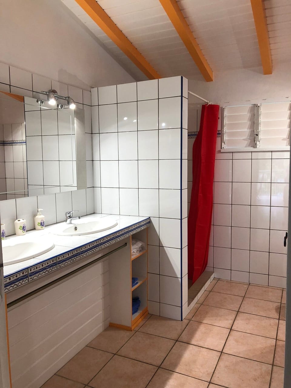 The bathroom (shower, wc, 2 basins)