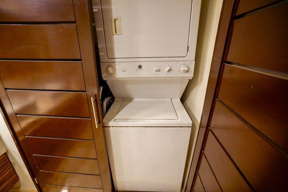 In-unit washer for added convenience.