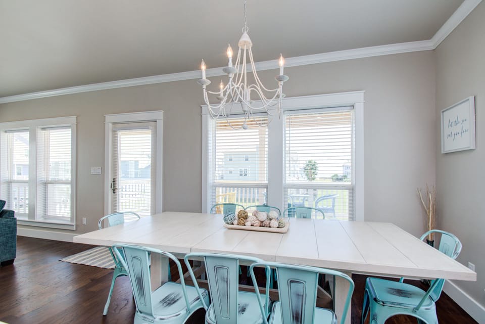 Large dining table for the entire family