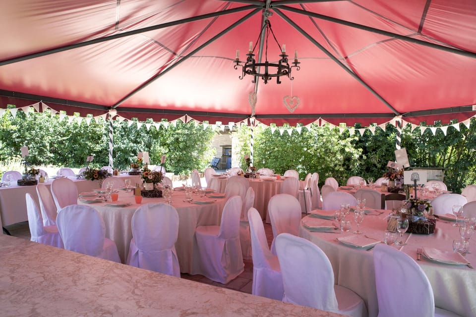 Outdoor banquet area