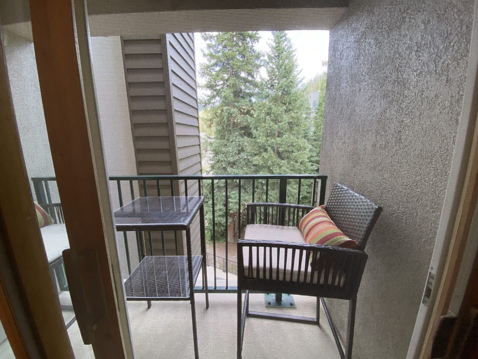 Step onto the balcony for a bunch of fresh air.