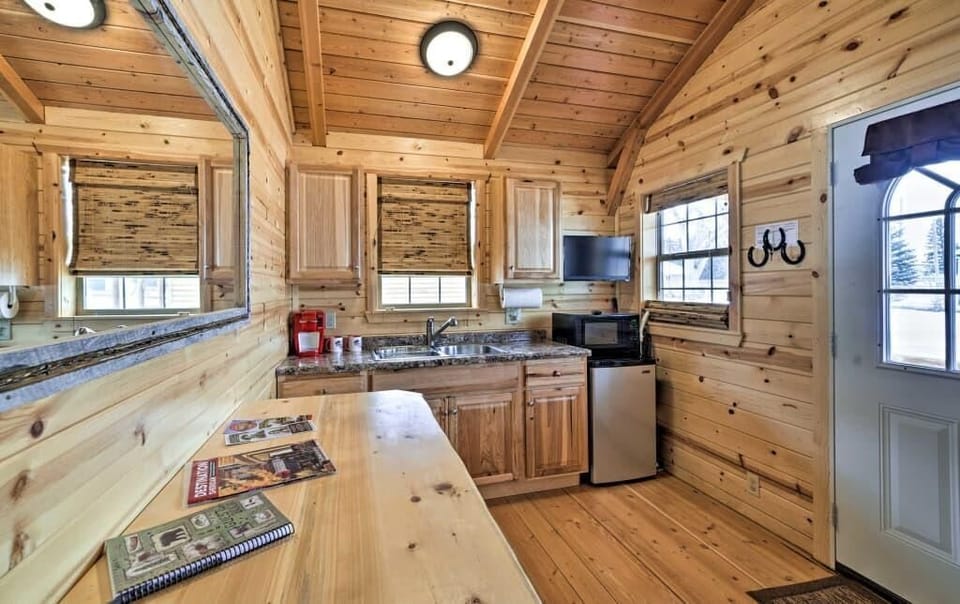 Cozy Kitchen and living area with a smart T.V