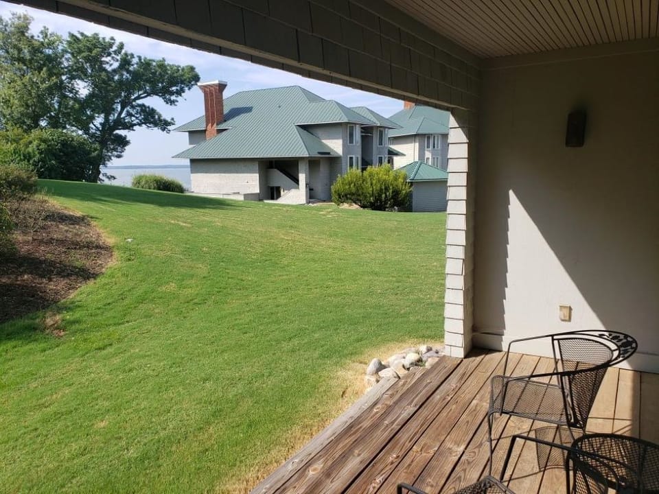Private deck with a view of the James River.