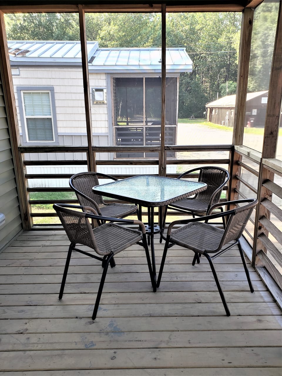 Screened porch with outdoor seating