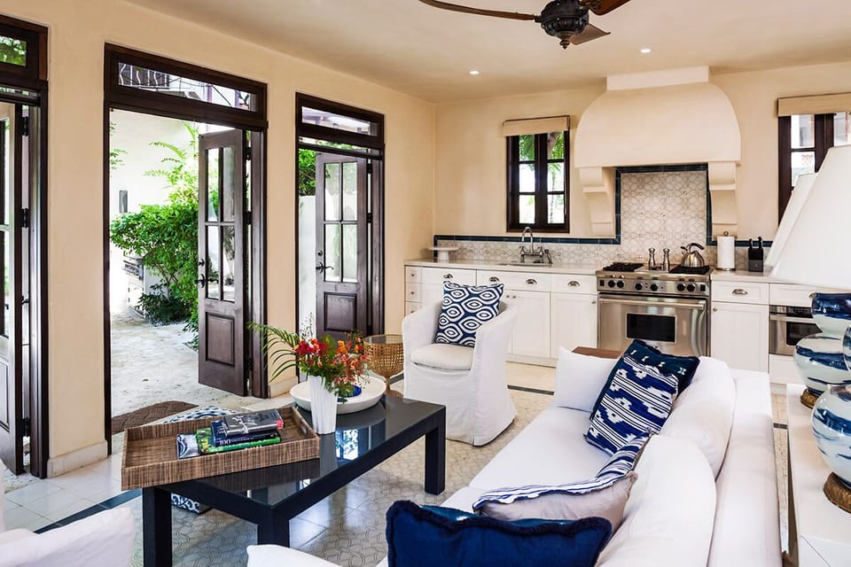 Guest house living area and kitchen
