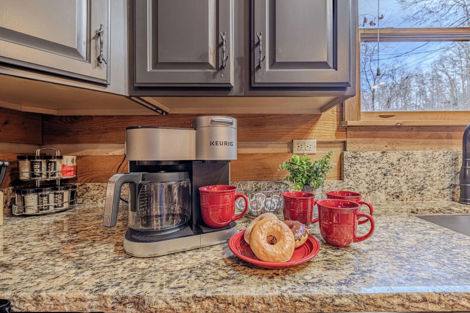 Our coffee maker can handle drip and K cups