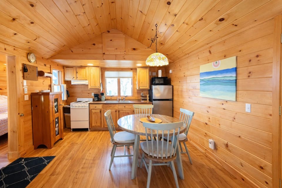 Open dining/ kitchen area.