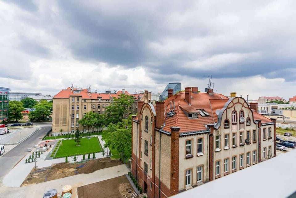 A view of an urban area with beautiful architecture and a lively cityscape.