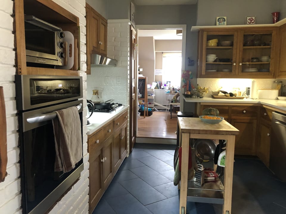 Kitchen looking toward art room