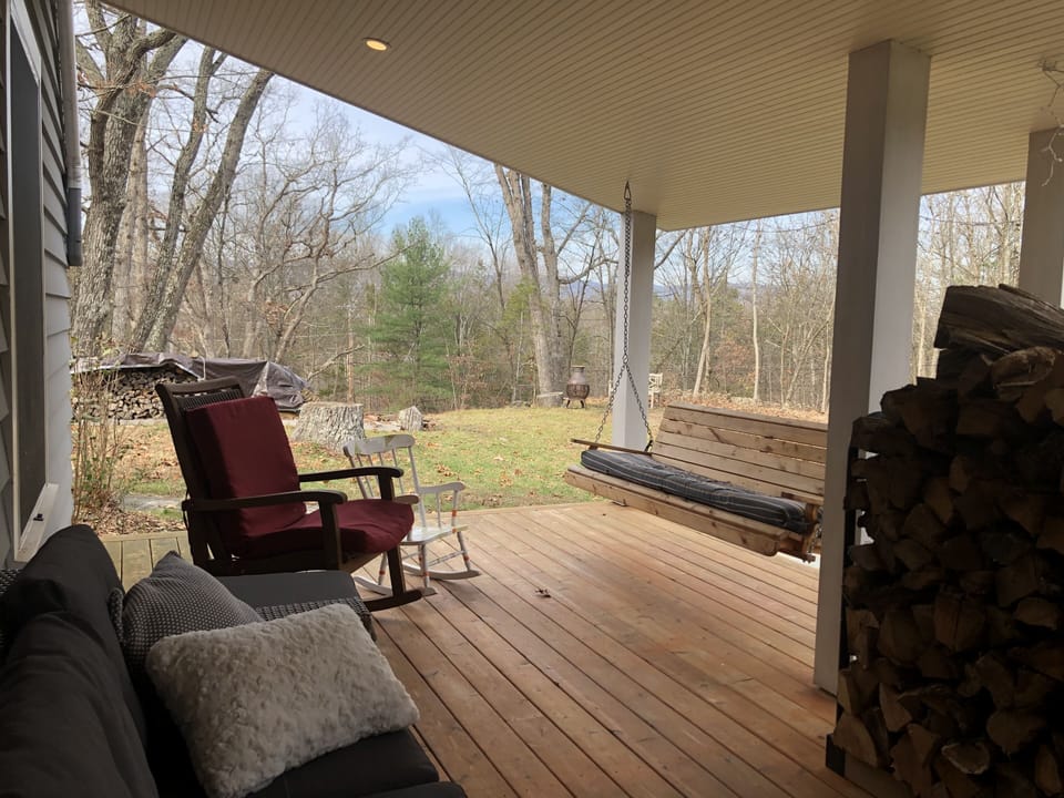 Looking toward the ridge from porch